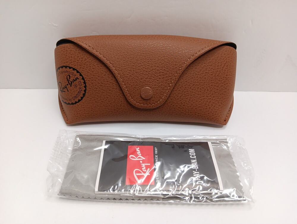 Luxottica Ray-Ban Brown Eyeglass Case - New Ray-Ban Cleaning Cloth Included